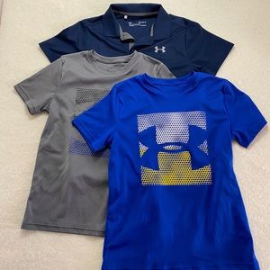 Lot of 3 Boys Under Armour Heatgear short sleeve shirts